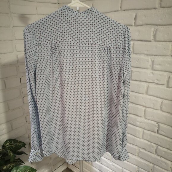 Anne Taylor Loft Ladies Long Sleeve Tab Collar Blouse - Picture 2 of 8